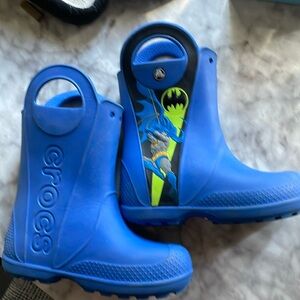 Kids Batman Croc rain boots
